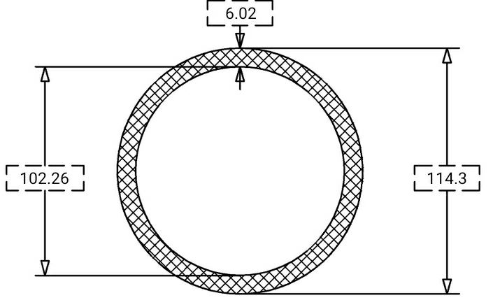 Pipe schedule cross-section drawing from the app
